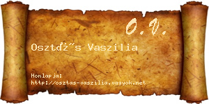 Osztás Vaszilia névjegykártya